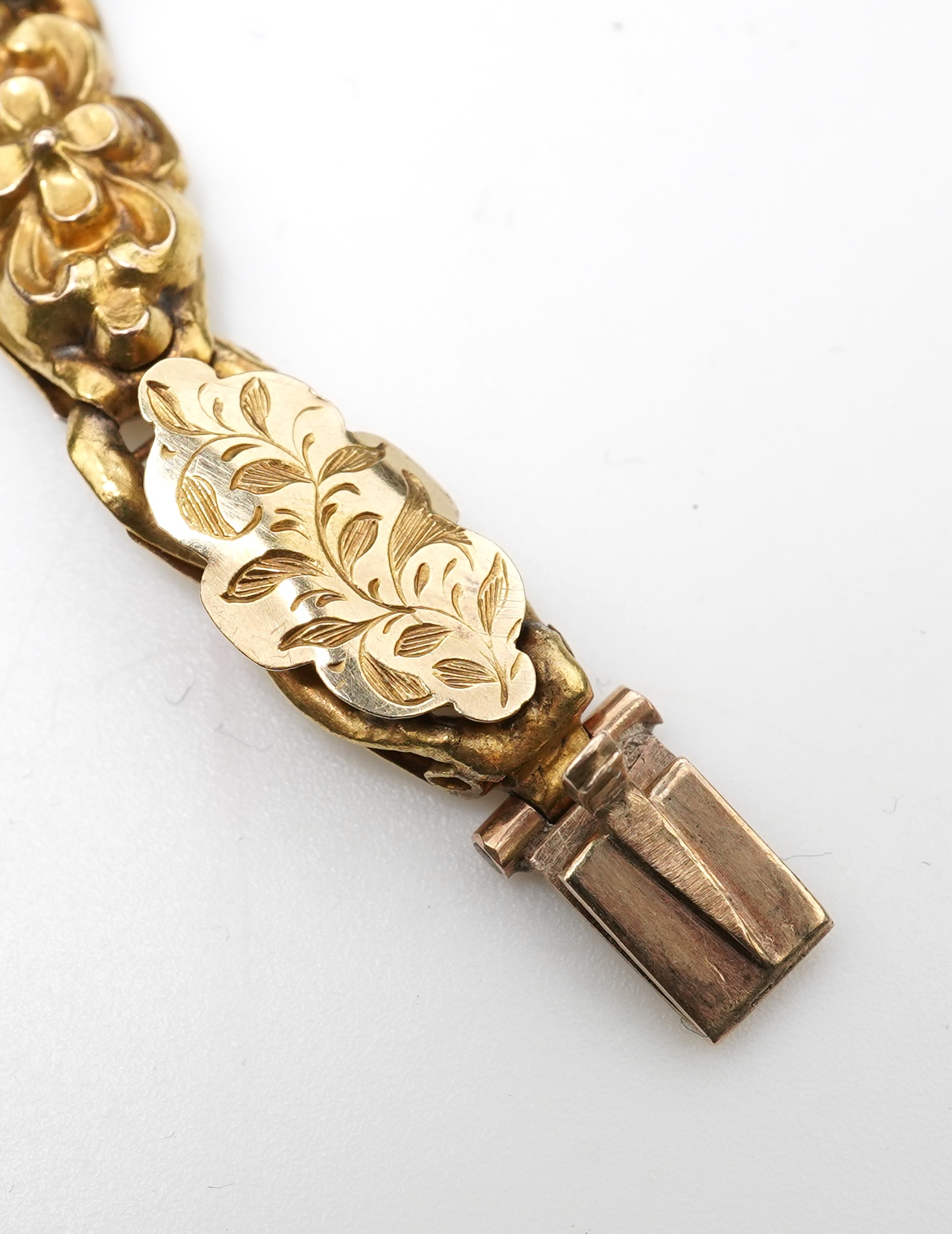 A Victorian pink topaz bracelet, mid 19th century